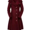 Women's Winter Coat Long Overcoat With Belt Christmas Party Wear Warm Single Breasted Pea Coat Fall Trench Coat Dress Jacket Red Black Khaki Elegant Outerwear Casual Jacket -Xmas Cothing Store qkrcen1653978789595