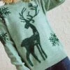 Women's Ugly Christmas Sweater Pullover Sweater Jumper Crew Neck Ribbed Knit Polyester Patchwork Fall Winter Regular Xmas Daily Going Out Stylish Casual Soft Long Sleeve Elk Pink Red Green S M L -Xmas Cothing Store qmhuyb1695029147077