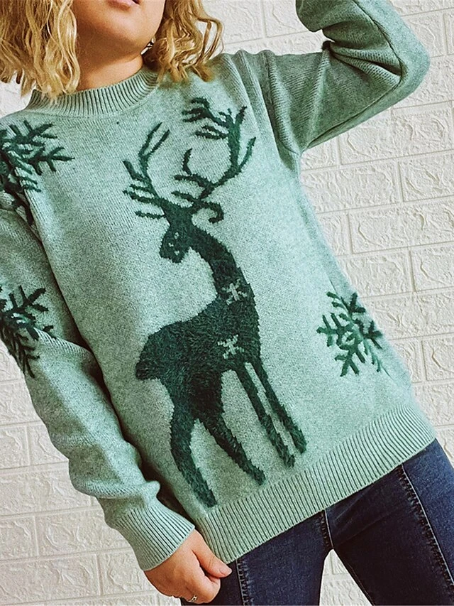 Women's Ugly Christmas Sweater Pullover Sweater Jumper Crew Neck Ribbed Knit Polyester Patchwork Fall Winter Regular Xmas Daily Going Out Stylish Casual Soft Long Sleeve Elk Pink Red Green S M L 3 Women's Ugly Christmas Sweater Pullover Sweater Jumper Crew Neck Ribbed Knit Polyester Patchwork Fall Winter Regular Xmas Daily Going Out Stylish Casual Soft Long Sleeve Elk Pink Red Green S M L
