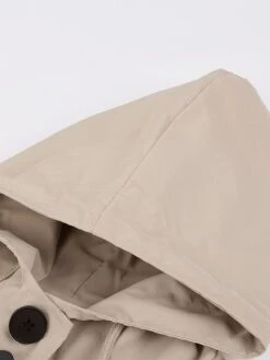 Women's Trench Coat Fall Long Over Coat With Hood Christmas Party Wear With Belt Single Breasted Hoodied Jacket Valentine's Day Loose Fit Waterproof Windproof Casual Jacket Long SleeveLight Blue Red -Xmas Cothing Store qqbmzh1627383342462