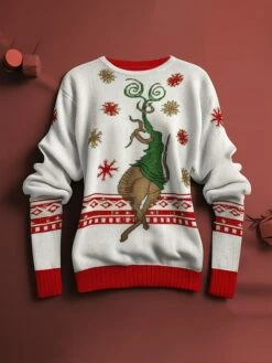 Women's Ugly Christmas Sweater Pullover Sweater Jumper Christmas Sweaters V Neck Ribbed Knit Polyester Knitted Print Fall Winter Regular Outdoor Christmas Daily Fashion Casual Soft Long Sleeve Color -Xmas Cothing Store qqsmqq1697526826545