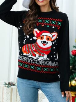 Women's Ugly Christmas Sweater Pullover Sweater Jumper Crew Neck Ribbed Knit Acrylic Oversized Fall Winter Regular Outdoor Xmas Daily Stylish Casual Soft Long Sleeve Animal Letter Yellow Red Blue 15 Women's Ugly Christmas Sweater Pullover Sweater Jumper Crew Neck Ribbed Knit Acrylic Oversized Fall Winter Regular Outdoor Xmas Daily Stylish Casual Soft Long Sleeve Animal Letter Yellow Red Blue -Xmas Cothing Store qssjjw1696903327357