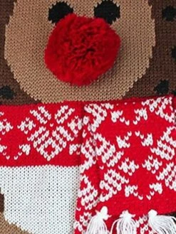 Women's Ugly Christmas Sweater Pullover Sweater Jumper Crew Neck Ribbed Knit Acrylic Knitted Fall Winter Outdoor Xmas Daily Stylish Casual Soft Long Sleeve Animal Elk Black S M L -Xmas Cothing Store qvmocv1667811520274