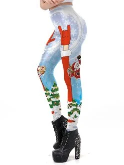 Women's Leggings Full Length Active Vacation Outdoor Christmas Wine Red S M Fall Winter -Xmas Cothing Store qyvdxi1696752244929