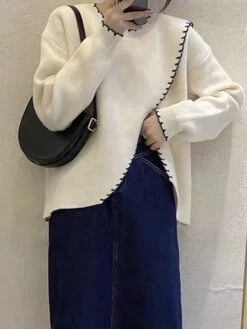 Women's Ugly Christmas Sweater Pullover Sweater Jumper Christmas Sweaters Crew Neck Ribbed Knit Polyester Knitted Fall Winter Regular Outdoor Christmas Daily Stylish Casual Soft Long Sleeve Solid -Xmas Cothing Store qzseln1697290911920