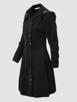 Women's Winter Coat Long Coat Christmas Pea Coat Xmas Dress Coat Party Wear Thermal Warm Windproof Overcoat Fall Trench Coat Drawstring Jacket Green Black Gray Wine Camel -Xmas Cothing Store rbcgnq1659944170319