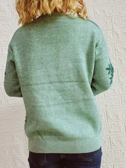 Women's Ugly Christmas Xmas Sweater Pullover Sweater Jumper Crew Neck Crochet Knit Polyester Knitted Fall Winter Christmas Holiday Stylish Casual Soft Long Sleeve Animal Pink Red Green S M L -Xmas Cothing Store rcfpyj1659955126362