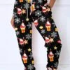 Women's Christmas Sweatpants Joggers Santa Gift Print Full Length Pocket Daily Xmas Wear Green Black Grey S 3XL Fall Winter -Xmas Cothing Store rclggs1695289620629