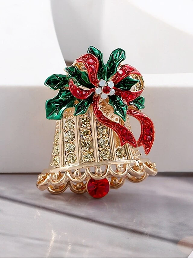 Women's Christmas AAA Cubic Zirconia Brooches Classic Stylish Brooch Jewelry Gold For Xmas Street Date 4 Women's Christmas AAA Cubic Zirconia Brooches Classic Stylish Brooch Jewelry Gold For Xmas Street Date - Image 2