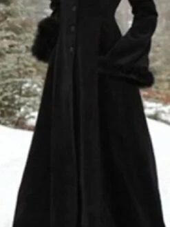 Women's Cloak / Capes Christmas Party Cosplay Over Coat Winter Long Pea Coat With Hood Fall Windproof Warm Trench Coat Wool Coat -Xmas Cothing Store rdzkua1668593911169