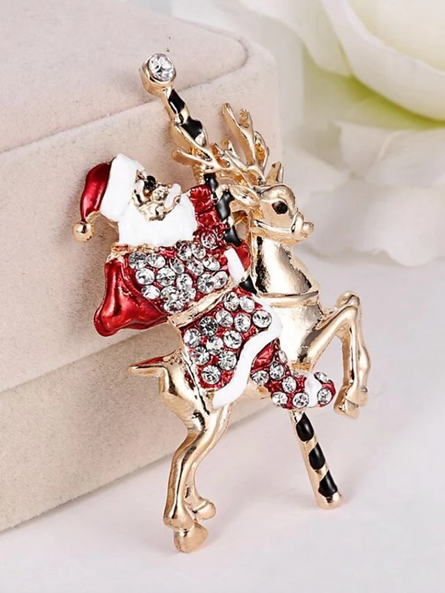 Women's Christmas Brooches Classic Stylish Brooch Jewelry Gold For Xmas Prom Date 4 Women's Christmas Brooches Classic Stylish Brooch Jewelry Gold For Xmas Prom Date - Image 2