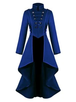 Women's Cloak / Capes Windproof Warm Outdoor Christmas Halloween Daily Irregular Hem Buttoned Front Stand Collar Vintage Exaggerated Casual Xmas Solid Color Regular Fit Outerwear Long Sleeve -Xmas Cothing Store rhszxx1663749497212