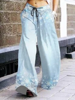 Women's Pants Trousers Palazzo Pants Full Length Pocket Casual Christmas Casual Daily Wear Transparent Blue Milk White S M Spring, Fall, Winter, Summer 10 Women's Pants Trousers Palazzo Pants Full Length Pocket Casual Christmas Casual Daily Wear Transparent Blue Milk White S M Spring, Fall, Winter, Summer -Xmas Cothing Store rknlso1695204812918