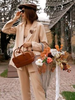 Women's Suits Blazer Office Christmas Work Xmas Spring Fall Coat Regular Fit Thermal Warm Windproof Breathable Stylish Contemporary Modern Style Jacket Long Sleeve Solid Color With Pockets Oversize -Xmas Cothing Store rkyifb1697699699467