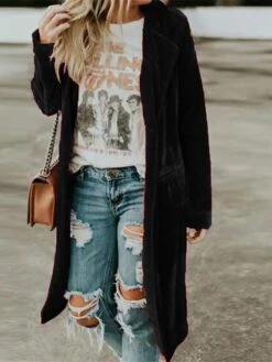 Women's Velvet Trench Coat Christmas Party Long Overcoat Winter Open Front Lapel Pea Coat Windproof Warm Street Xmas Jacket Long Sleeve With Pockets Dark Grey Black Yellow 10 Women's Velvet Trench Coat Christmas Party Long Overcoat Winter Open Front Lapel Pea Coat Windproof Warm Street Xmas Jacket Long Sleeve With Pockets Dark Grey Black Yellow -Xmas Cothing Store rpomwi1692949479947