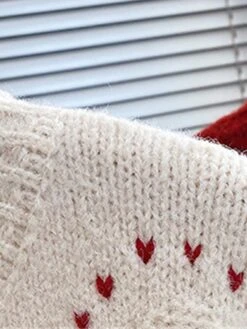 Women's Ugly Christmas Sweater Pullover Sweater Jumper Christmas Sweaters Crew Neck Ribbed Knit Acrylic Knitted Fall Winter Regular Outdoor Christmas Daily Fashion Casual Soft Long Sleeve Heart White -Xmas Cothing Store rprmje1697697872929