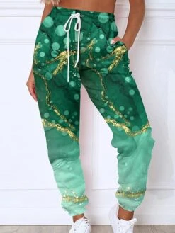 Women's Christmas Sweatpants Joggers Snowflake Print Full Length Pocket Daily Xmas Wear Blue Black Grey S 3XL Fall, Winter -Xmas Cothing Store rrbmtr1695289625091