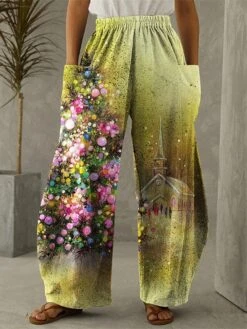 Women's Wide Leg Pants Trousers Full Length Vacation Fashion Home Christmas PP3595471 PP3595131 S M Fall Winter -Xmas Cothing Store rspidh1695635914123