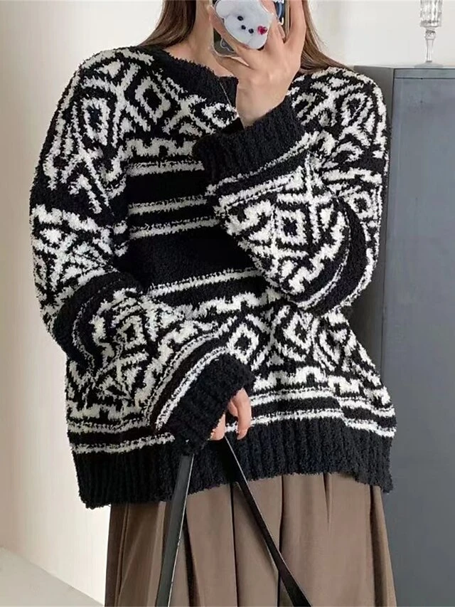 Women's Ugly Christmas Sweater Pullover Sweater Jumper Christmas Sweaters Crew Neck Ribbed Knit Acrylic Oversized Knitted Fall Winter Regular Outdoor Christmas Daily Vintage Fashion Casual Long Sleeve 10 Women's Ugly Christmas Sweater Pullover Sweater Jumper Christmas Sweaters Crew Neck Ribbed Knit Acrylic Oversized Knitted Fall Winter Regular Outdoor Christmas Daily Vintage Fashion Casual Long Sleeve - Image 8