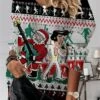 Women's Ugly Christmas Sweater Pullover Sweater Jumper Crew Neck Ribbed Knit Polyester Knitted Print Fall Winter Regular Outdoor Xmas Holiday Daily Stylish Casual Long Sleeve Print Black Wine S -Xmas Cothing Store rwliar1697290694791