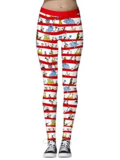 Women's Leggings Xmas Green Wine Red Mid Waist Sports Streetwear Christmas Weekend Print Micro-elastic Ankle-Length Comfort Heart S M L XL / Slim -Xmas Cothing Store rybmyr1668047364591