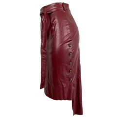 Women's Pencil Bodycon Work Skirts Faux Leather Black Red Wine Camel Skirts Xmas Business Elegant Christmas Office / Career S M L -Xmas Cothing Store sbknxc1643101268952