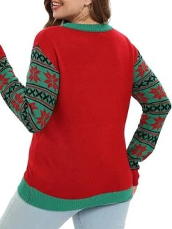 Women's Ugly Christmas Sweater Pullover Sweater Jumper Crew Neck Ribbed Knit Polyester Knitted Print Fall Winter Regular Outdoor Xmas Holiday Daily Stylish Casual Long Sleeve Print Black Green S -Xmas Cothing Store scuwwg1697290862308