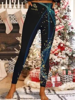 Women's Fleece Pants Leggings Thermal Underwear Fleece Lined Blue Red Black Casual / Sporty Christmas Xmas Weekend Yoga Print High Elasticity Ankle-Length Thermal Warm Butterfly S M L XL XXL