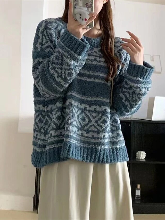 Women's Ugly Christmas Sweater Pullover Sweater Jumper Christmas Sweaters Crew Neck Ribbed Knit Acrylic Oversized Knitted Fall Winter Regular Outdoor Christmas Daily Vintage Fashion Casual Long Sleeve 7 Women's Ugly Christmas Sweater Pullover Sweater Jumper Christmas Sweaters Crew Neck Ribbed Knit Acrylic Oversized Knitted Fall Winter Regular Outdoor Christmas Daily Vintage Fashion Casual Long Sleeve - Image 5