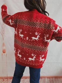 Women's Ugly Christmas Sweater Sweater Set Pullover Sweater Jumper Crew Neck Ribbed Knit Polyester Oversized Fall Winter Regular Outdoor Christmas Daily Stylish Casual Soft Long Sleeve Elk Snowflake -Xmas Cothing Store shxmfn1696823474481