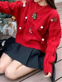 Women's Ugly Christmas Sweater Pullover Sweater Jumper Crew Neck Ribbed Knit Polyester Patchwork Fall Winter Regular Outdoor Christmas Daily Stylish Casual Soft Long Sleeve Elk Christmas Tree White 25 Women's Ugly Christmas Sweater Pullover Sweater Jumper Crew Neck Ribbed Knit Polyester Patchwork Fall Winter Regular Outdoor Christmas Daily Stylish Casual Soft Long Sleeve Elk Christmas Tree White -Xmas Cothing Store skwqcr1697103877991