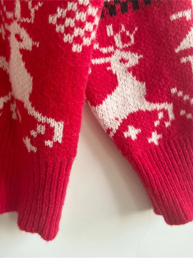 Women's Ugly Christmas Sweater Pullover Sweater Jumper Crew Neck Ribbed Knit Polyester Oversized Fall Winter Regular Outdoor Xmas Daily Stylish Casual Soft Long Sleeve Elk Red S M L 13 Women's Ugly Christmas Sweater Pullover Sweater Jumper Crew Neck Ribbed Knit Polyester Oversized Fall Winter Regular Outdoor Xmas Daily Stylish Casual Soft Long Sleeve Elk Red S M L - Image 12