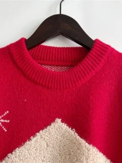 Women's Ugly Christmas Sweater Pullover Sweater Jumper Crew Neck Ribbed Knit Polyester Oversized Fall Winter Regular Outdoor Christmas Daily Stylish Casual Soft Long Sleeve Elk Christmas Tree -Xmas Cothing Store snddhb1696903388580