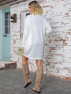 Women's Ugly Christmas Sweater Sweater Dress Christmas Sweaters Stand Collar Ribbed Knit Polyester Knitted Print Fall Winter Long Outdoor Christmas Holiday Daily Stylish Casual Long Sleeve Santa Claus -Xmas Cothing Store sowzng1697697959509