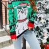 Women's Ugly Christmas Sweater Pullover Sweater Jumper Crew Neck Ribbed Knit Acrylic Oversized Fall Winter Short Xmas Daily Going Out Stylish Casual Soft Long Sleeve Animal Snowflake 1044 -Xmas Cothing Store suhbaj1695262573178