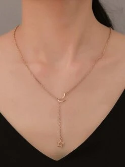 1PC Pendant Necklace For Women's Christmas Party Evening Gift Alloy Classic Moon Star -Xmas Cothing Store sulklc1691576990601