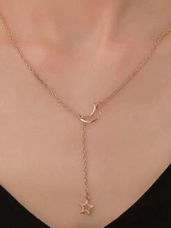 1PC Pendant Necklace For Women's Christmas Party Evening Gift Alloy Classic Moon Star