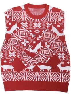 Women's Ugly Christmas Sweater Pullover Sweater Jumper Crew Neck Ribbed Knit Acrylic Knitted Fall Winter Outdoor Xmas Holiday Stylish Casual Soft Long Sleeve Elk Snowflake Wine Red S M L -Xmas Cothing Store szhncj1666778208751