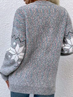 Women's Ugly Christmas Sweater Pullover Sweater Jumper Cardigan Sweater V Neck Ribbed Knit Polyester Button Pocket Knitted Fall Winter Outdoor Xmas Holiday Stylish Casual Soft Long Sleeve -Xmas Cothing Store tewwnr1666862110374