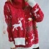 Women's Christmas Sweater Set Pullover Sweater Jumper Christmas Sweaters Crew Neck Chunky Knit Polyester Knitted Spring Fall Winter Regular Daily New Year -Xmas Cothing Store tfpwoy1697539820704