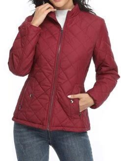 Women's Parka Outdoor Christmas Street Xmas Fall Winter Regular Coat Stand Collar Regular Fit Thermal Warm Windproof Comtemporary Casual Minimalism Jacket Long Sleeve Solid Color With Pockets Full Zip -Xmas Cothing Store tfteed1693389124397