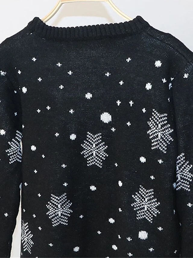 Women's Ugly Christmas Sweater Pullover Sweater Jumper Crew Neck Ribbed Knit Polyester Patchwork Fall Winter Regular Outdoor Xmas Daily Stylish Casual Soft Long Sleeve Elk Snowflake Black Red S 12 Women's Ugly Christmas Sweater Pullover Sweater Jumper Crew Neck Ribbed Knit Polyester Patchwork Fall Winter Regular Outdoor Xmas Daily Stylish Casual Soft Long Sleeve Elk Snowflake Black Red S - Image 10