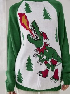 Women's Ugly Christmas Sweater Pullover Sweater Jumper Christmas Sweaters Crew Neck Ribbed Knit Acrylic Knitted Fall Winter Regular Outdoor Christmas Daily Fashion Casual Soft Long Sleeve Animal -Xmas Cothing Store thqcdk1697290679119