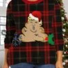 Women's Ugly Christmas Sweater Plus Size Pullover Sweater Jumper Jumper Ribbed Knit Regular Print Plaid Crew Neck Stylish Casual Outdoor Xmas Fall Winter Wine Green XL 2XL 3XL -Xmas Cothing Store tiwafx1695383351199