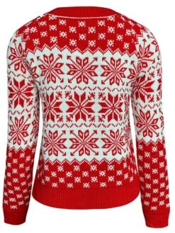 Women's Ugly Christmas Sweater Xmas Pullover Sweater Jumper Crew Neck Knit Acrylic Knitted Fall Winter Christmas Casual Soft Long Sleeve Snowflake White Red S M L -Xmas Cothing Store tjqsaw1632737999378