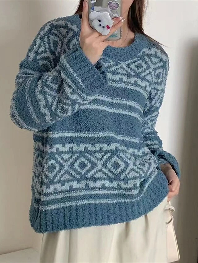 Women's Ugly Christmas Sweater Pullover Sweater Jumper Christmas Sweaters Crew Neck Ribbed Knit Acrylic Oversized Knitted Fall Winter Regular Outdoor Christmas Daily Vintage Fashion Casual Long Sleeve 5 Women's Ugly Christmas Sweater Pullover Sweater Jumper Christmas Sweaters Crew Neck Ribbed Knit Acrylic Oversized Knitted Fall Winter Regular Outdoor Christmas Daily Vintage Fashion Casual Long Sleeve - Image 3