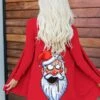Women's Christmas Casual Jacket Xmas Santa Claus Print Red Open Front Cardigan Fashion Loose Fit Outerwear Long Sleeve White S -Xmas Cothing Store tmvrbc1695715073537