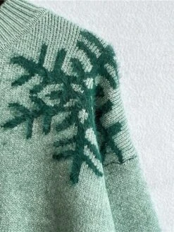 Women's Ugly Christmas Xmas Sweater Pullover Sweater Jumper Crew Neck Crochet Knit Polyester Knitted Fall Winter Christmas Holiday Stylish Casual Soft Long Sleeve Animal Pink Red Green S M L -Xmas Cothing Store tnlcpn1659955129235