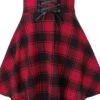Women's Plaid Skirt Mini Black And White Red Green Skirts Xmas Casual Party Christmas S M L