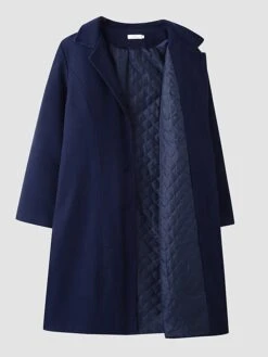 Women's Winter Coat Wool Blend Coat Long Overcoat Single Breasted Lapel Pea Coat Christmas Party Outfit Red Warm Windproof Trench Coat -Xmas Cothing Store tpjdoj1659938462954